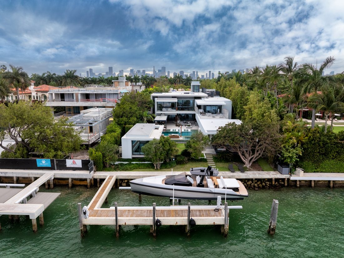 Waterfront home on Star Island seen from the bay